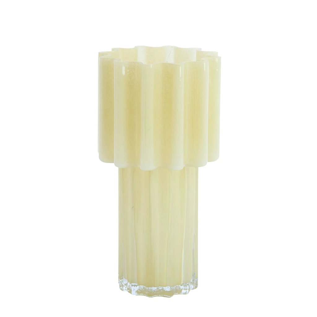 2M Jarron Koyari 34 5cm Vidrio Crema
