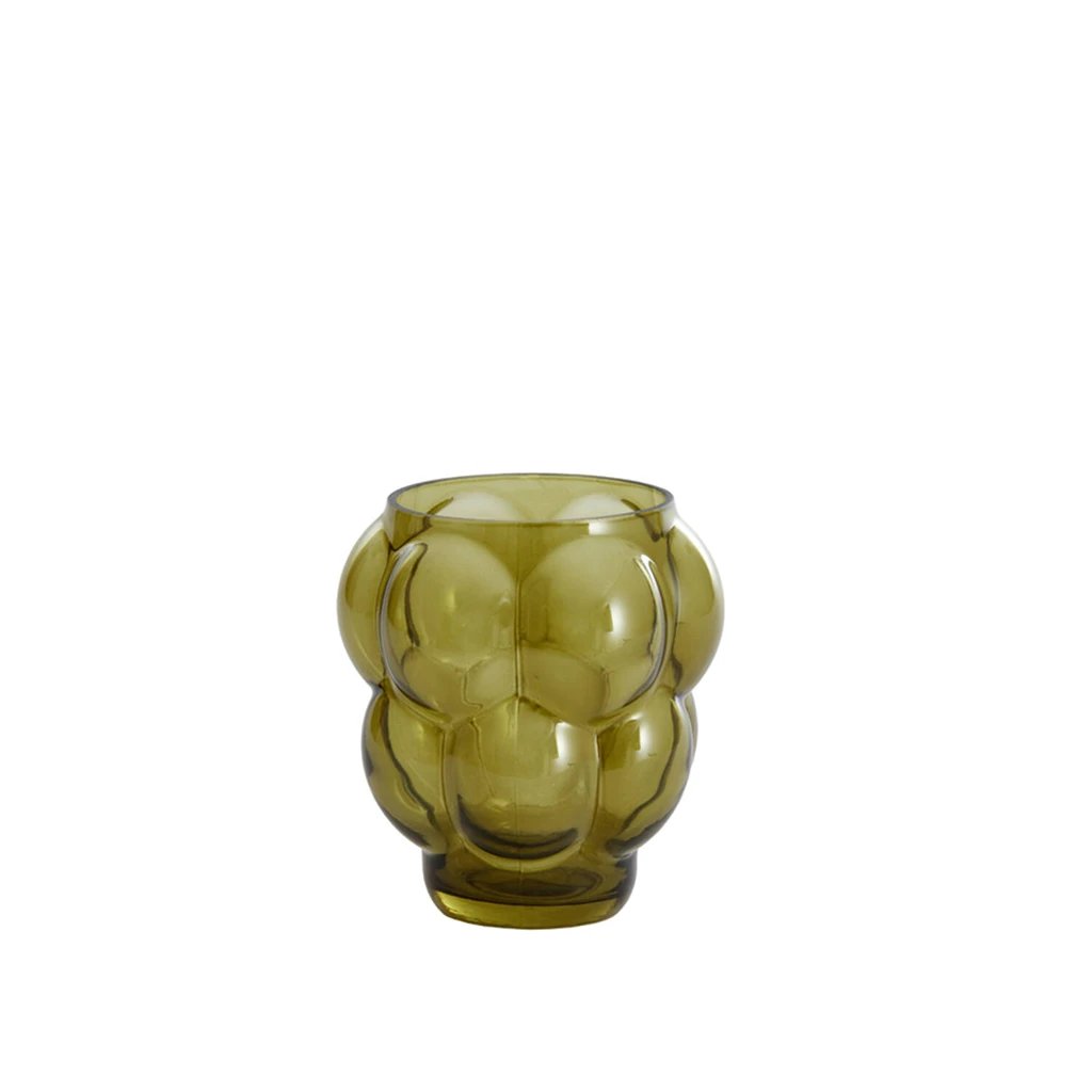 2M Florero Owl Vidrio Verde 19cm